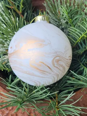Productafbeelding van Kerstbal Mable, wit-goud, mat