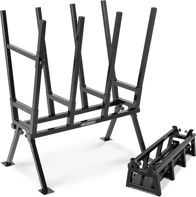 Produktbild von Sägebock 77x50x105cm 400 kg Belastbarkeit mit Feststellbügel Höhenverstellbar Stahl Holzsägebock Holz Sägehilfe