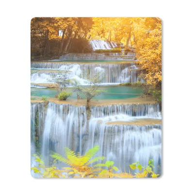 Produktbild von MuchoWow® Mauspad Mousepad Wasserfall - Herbst - Bäume - Braun - Wasser 30x40 cm - Mousepads - Maus Mat - Pad - Mausunterlage - Mausmatten