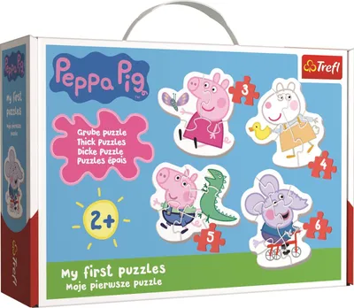 Zdjęcie produktu dla Peppa Pig Puzzle Baby Classic Świnka Peppa Urocza Świnka Peppa, 3 szt., Kreskówki, 2 lat(a)