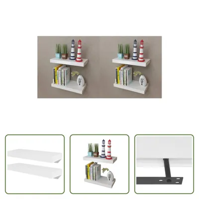 Immagine prodotto di The Living Store Mensole da parete 4 pz. Bianco 40 cm
