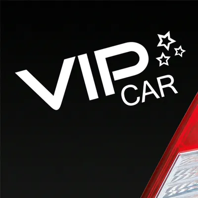 Produktbild von Auto Aufkleber VIP Car V.I.P. Stern 15,5x5,5 cm Weiss Glanz Sticker Heckscheibenaufkleber