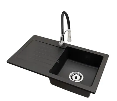Produktbild von Küchenspüle Einbecken Leon Siphon Chrom Armatur Nexo Chrom