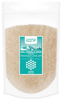 SÓL HIMALAJSKA RÓŻOWA DROBNO MIELONA 1 kg - CRYSTALLINE PLANET