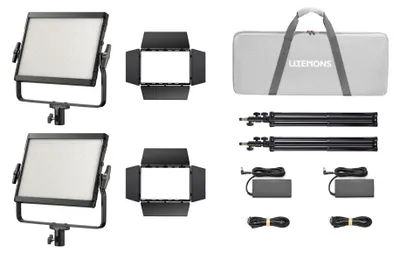 Immagine prodotto di Godox LP400Bi K2 Nero Litemons Bi color Pannello LED Kit da 2 pezzi