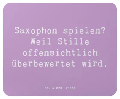 Produktbild von Mr. & Mrs. Panda Mouse Pad Spruch Saxophon Leidenschaft - Lavendeltraum - Geschenk, Jazz, mauspad pc, Mousepad, Melodie, Instrument, Lernen, Blues, Musik, Einsteiger