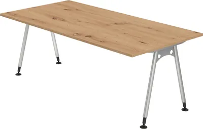 Produktbild von bümö Schreibtisch Serie-A - Nachbildung: Asteiche, Größe:  200 x 100 cm