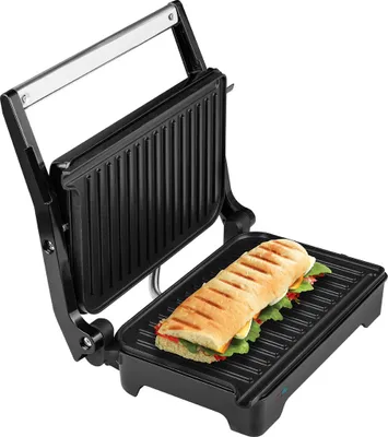 Obrázok produktu pre ECG S 2070 Panini | Panini Maker | Mini gril | Plný otvor pri 180° | Grilovacie dosky: 165 x 260 mm | Automatická regulácia teploty | 1200 W |