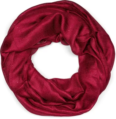Produktbild von styleBREAKER Damen Loop Schal leicht und seidig mit Glitzer in Unifarben, Schlauchschal, Tuch 01016214