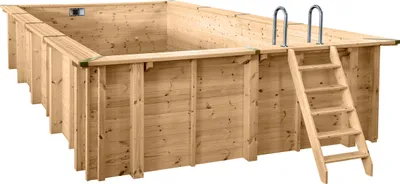 Produktbild von Interline Bali rechteck 7,90 × 4,00 m Basis paket, 33000 l, Gerahmter Pool, Kind & Erwachsener, Leiter, Holz, 1743 kg