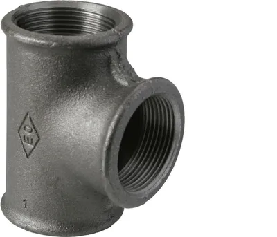 Produktbild von Atusa Temperguss T-Stück Nr. 130, schwarz, 1/2