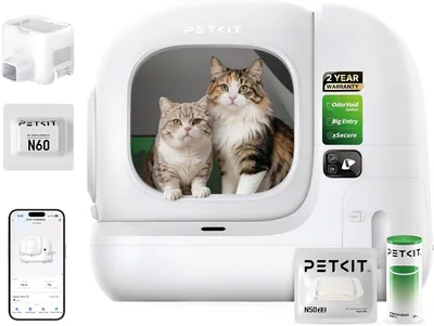 Productafbeelding van Zelfreinigende kattenbak - 76 liter - met extra brede ingang - geurverwijdering - voor meerdere katten