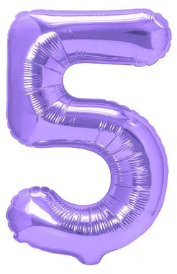 Produktbild von Folienballon, Zahl 5, violett, 100 cm