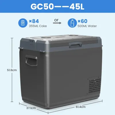 Produktbild von Auto Kühlbox Gefrierbox - Kompressor Kühlgefrierbox 45L - 12/24V DC & 100–240V AC - -20 bis +20°C - Tragbar für Auto, Camping und Zuhause