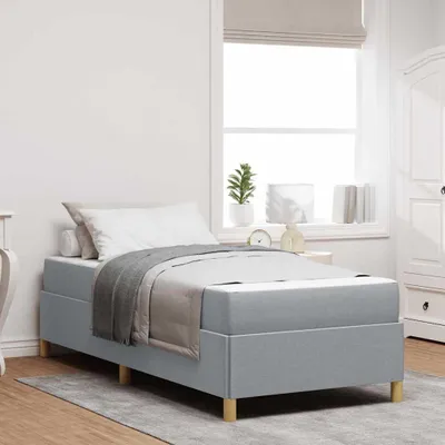 Zdjęcie produktu dla Maison Exclusive – rama łóżka z materacem Jasnoszary 90 x 190 cm Tkanina