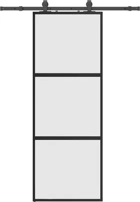 Obrázek produktu pro vidaXL Posuvné dveře s kováním černé 76x205 cm tvrzené sklo