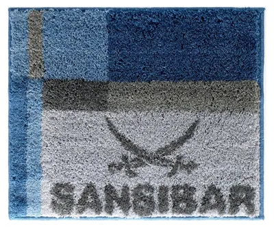 Produktbild von Badteppich Cliff, Hoch-Flor 20 mm Sylt, Badematte, schnell trocknend, strapazierfähig, fußbodenheizungsgeeignet, Polyacryl, rutschhemmend beschichtet (Blau, 55x65 cm)
