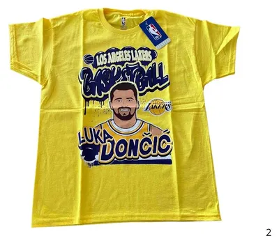 Immagine prodotto di OUTERSTUFF T-shirt da basket NBA JR, colore oro, con logo degli Angeles Lakers, con immagine di Doncic Luka, per giovani, taglia: S (8)