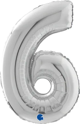Produktbild von Riesenzahl Folienballon 26"/66cm | Silber #6