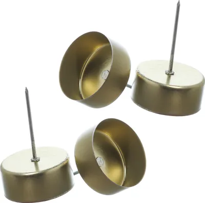 Adventskranzstecker ohne Dorn - Teelichthalter - Metall - H: 7,5cm - D: 4cm - gold - 4er Set
