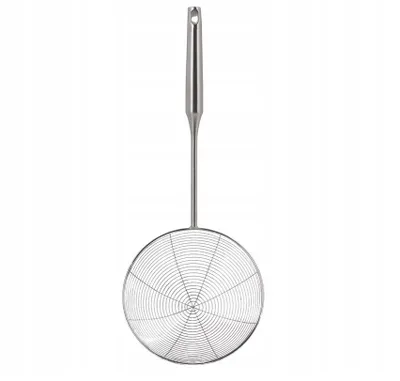 Produktbild von Schaumlöffel Edelstahl 14cm mit Sieb | Abseihlöffel Seihe Kelle Küchesieb für Suppen & Frittiertes