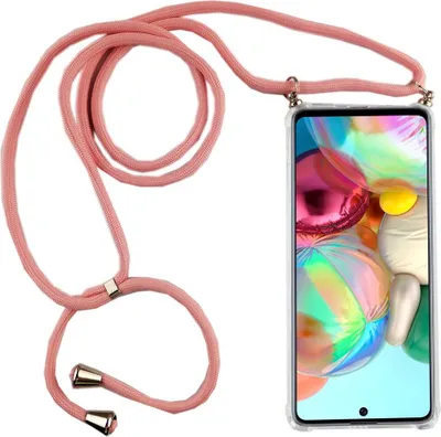Immagine prodotto di Catena per smartphone Samsung Galaxy A71 - Custodia da collo con cordino - Cordino con custodia rosa