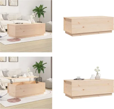Image de vidaXL Table basse 100x50x35 cm Pin massif - Table basse - Tables basses - Table d'appoint - Table de salon