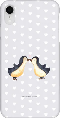 Produktbild von Mr. & Mrs. Panda Iphone XR Handyhülle Pinguin Liebe - Grau Pastell - Geschenk, Liebesspruch, Pinguine, Handy Case, glücklich, Freundin, Vertraut, Hochzeitstag