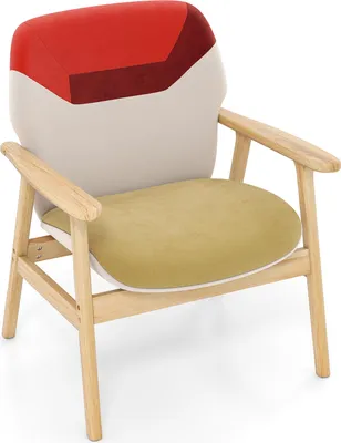Obrázok produktu pre COSTWAY kreslo do obývačky, kreslo s dreveným rámom a sedacím vankúšom, salónne kreslo, čalúnené kreslo, relaxačné kreslo do obývačky, domácej pracovne, farebné