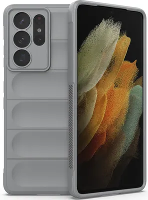 Produktbild von Samsung S21 Ultra 5G Hülle, Weich TPU Silikon Stossfest Anti-rutsch Schutzhülle für Samsung Galaxy S21 Ultra 5G Grau