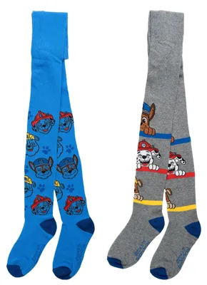 Produktbild von Paw Patrol Strumpfhose für Jungen - Kinder Strickstrumpfhose Kinderstrumpfhose Grau Blau (2er Pack) 122-128
