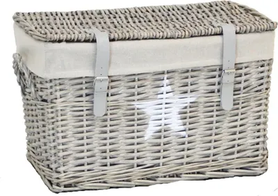 Produktbild von Frank Flechtwaren Universaltruhe Star Weidentruhe mit Deckel und Stoffeinsatz Rattantruhe : L
