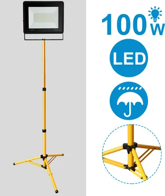 Produktbild von Jopassy LED Fluter Baustrahler Arbeitsleuchten Strahler Flutlicht mit Stativ 100W Kaltweiß