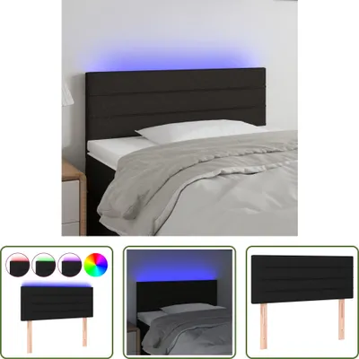 Produktbild von The Living Store LED Kopfteil Schwarz 90x5x78/88 cm Stoff