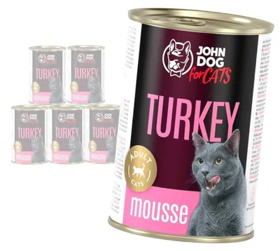 Zdjęcie produktu dla John Dog for Cats Mus z Indykiem 6x400g Bezzbożowa Mokra Karma Dla Kota