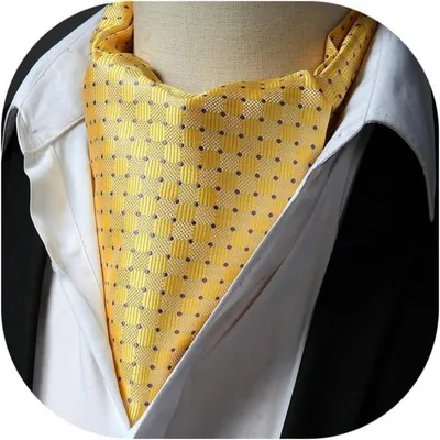 Productafbeelding van Heren sjaal met stippen, elegant, geschikt voor zakelijk gebruik, geel-paars