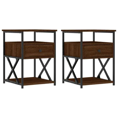 Produktbild von Nachttische 2 Stk. Braun Eichen-Optik 40x42x55 cm Holzwerkstoff