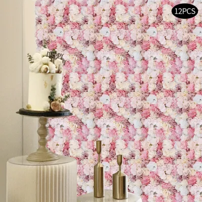 Productafbeelding van Kunstbloemen Wandpanelen - Bloemenwand Panelen - Kunstbloemen Muurdecoratie - Zijde Bloemenpaneel - Bloemenmat
