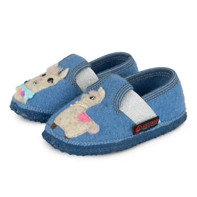 Produktbild von Giesswein Tonndorf Hausschuh kleines Lama Wollfilz mittelblau Gr.25-35 EUR 27