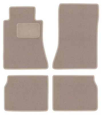 Produktbild von Velours-Fußmatten für Mercedes E W124 1984-1997 (Limousine/Kombi) – 4-tlg, Beige, passgenau – Wielganizator LUX