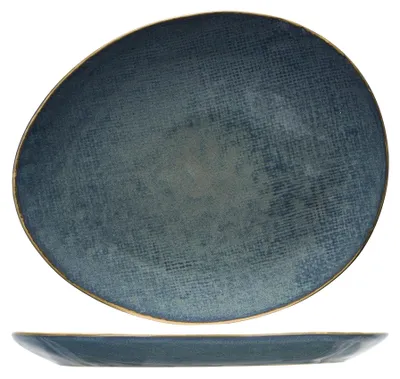 Ovale Dessertteller, Blau, 19,5 x 16,5 cm, 6er-Set