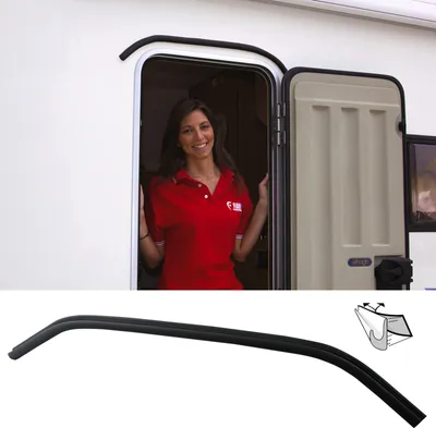 Produktbild von Fiamma Mini Regenrinne Drip Stop 75 cm, schwarz, Wohnwagen Camping Regenschiene UV-beständig, Polyvinylchlorid, Wohnmobil