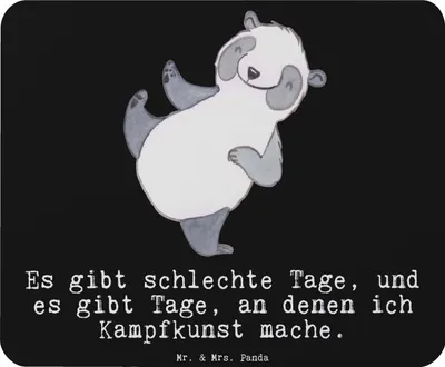 Produktbild von Mr. & Mrs. Panda Mauspad Panda Kampfkunst - Schwarz - Geschenk, Mousepad, pc, Mouse Pad, computer, Kampfsportarten, Selbstverteidigung