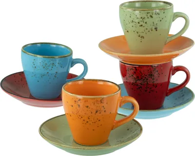 Obrázok produktu pre CreaTable, 22876, Nature Collection Mediterran, Espressotassen 8-tlg, Steinzeug