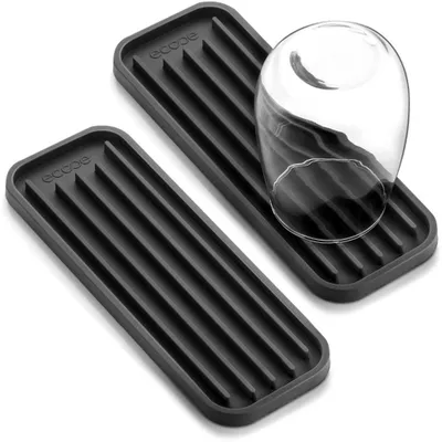 Imagen del producto de 2 unidades de tapete de silicona para escurrir, ideal para la cocina y para lavar platos