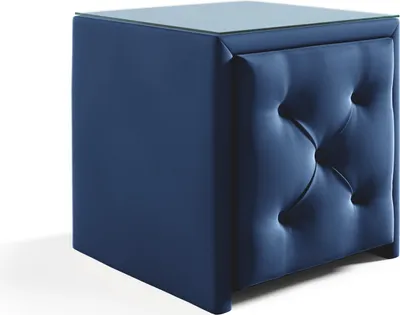 Produktbild von Nachttisch Nachtkonsole ERNESTO 50x50cm in Stoff Elisa Velvet Blau
