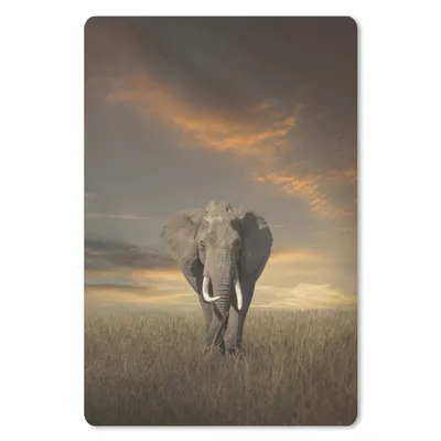 Produktbild von MuchoWow® Mauspad Mousepad Elefant - Tiere - Gras - Natur 18x27 cm - Mousepads - Maus Mat - Pad - Mausunterlage