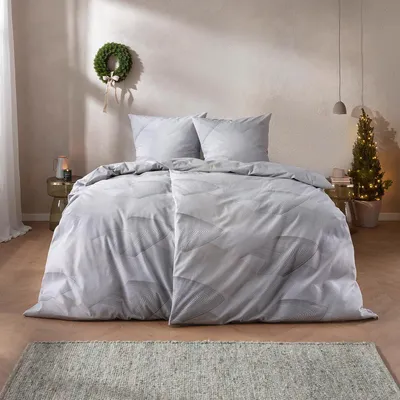 Produktbild von Estella Feinflanell Bettwäsche Bolzano silber 155x220 cm + 80x80 cm