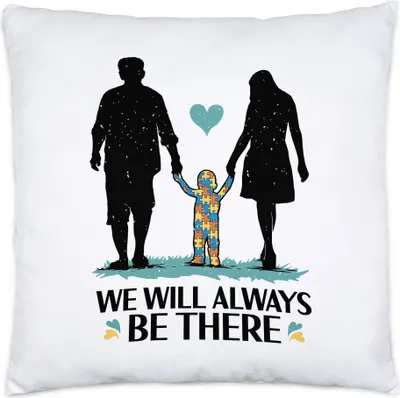 Produktbild von We Will Always Be There Kissen Inkl. Füllung Vater Mutter Kind Motiv Süßes Geschenk