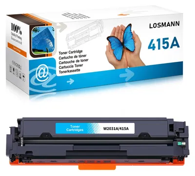 Immagine prodotto di Cartuccia toner compatibile LOSMANN 415A per HP 415A 415X W2031A W2031X, ricambio per stampanti Color LaserJet Pro MFP M479fdw, M479fnw, M479fdn, M479dw, M454dn, M454dw, M479, M454 (ciano)